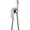 Mexen Cube baterie bideu încastrată cu set punctual, crom - 7599150-00