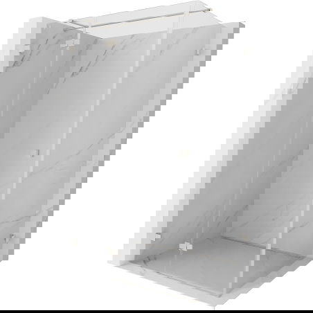 Mexen Lunar T 80 x 90 cm-es balos nyíló zuhanykabin, átlátszó, polírozott nikkel - 834T-080-090-97-00-L