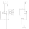 Mexen Cube rejtett bidet csaptelep pontkészlettel, arany - 7599150-50