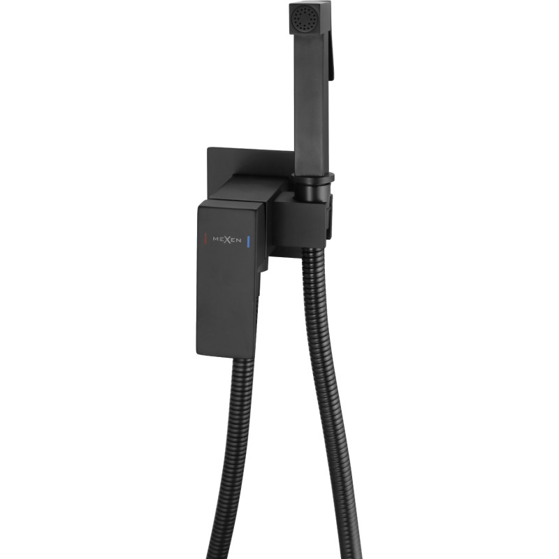 Mexen Cube baterie pentru bideu cu montare în perete cu set punctual, negru - 7599150-70