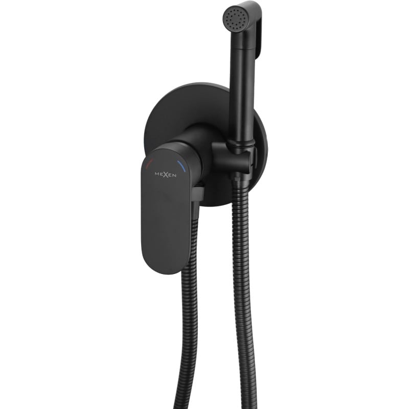 Mexen Milo baterie bideu încastrată cu set punctual, neagră - 7599350-70