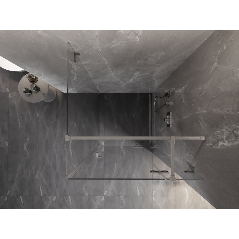 Mexen Lunar T cabina de duș cu ușă batantă dreapta 70 x 70 cm, transparentă, nichel periat - 834T-070-070-97-00-P