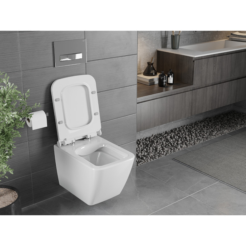 Mexen Vega vas WC Rimless cu capac cu închidere lentă slim, duroplast, alb lucios - 30654000