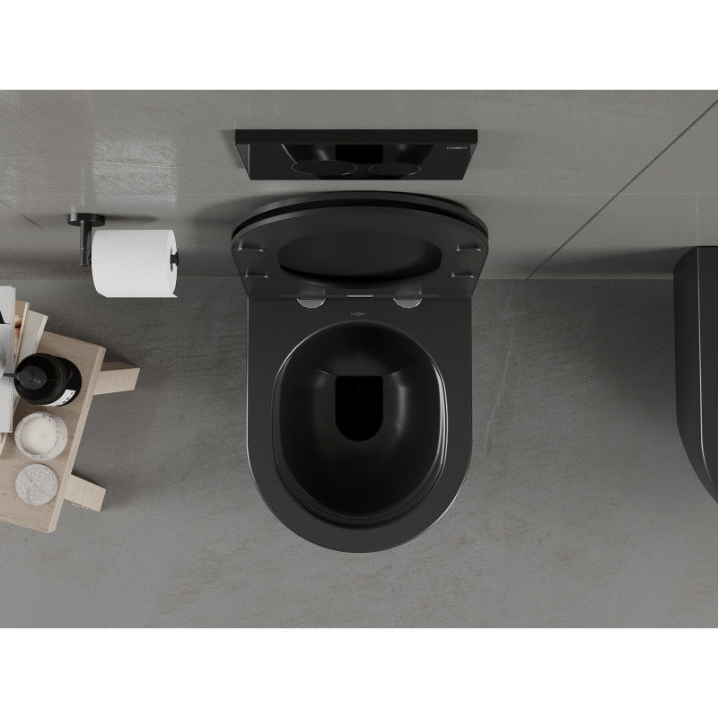 Mexen Carmen WC Rimless cu capac soft-close slim, duroplast, negru mat - 30881085