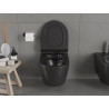 Mexen Carmen Rimless WC-csésze lecsapódásgátló slim duroplast ülőkével, fekete matt - 30880185