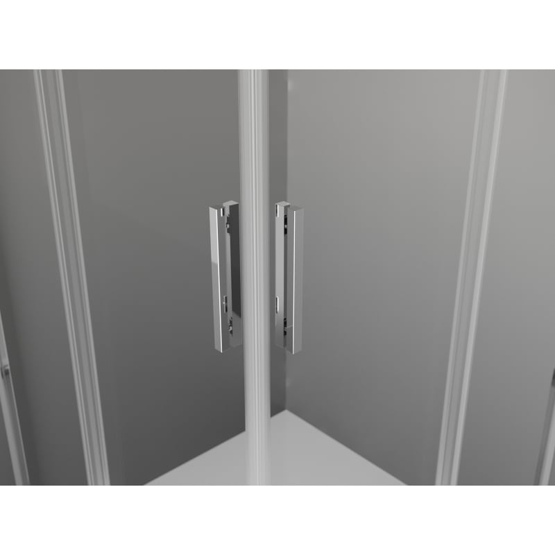 Mexen Exo 95 x 95 cm-es tolóajtós négyzet alakú zuhanykabin, átlátszó, króm - 8111-095-095-01-00