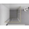 Mexen Exo cabină de duș pătrată glisantă 85 x 85 cm, transparentă, aurie - 8111-085-085-50-00