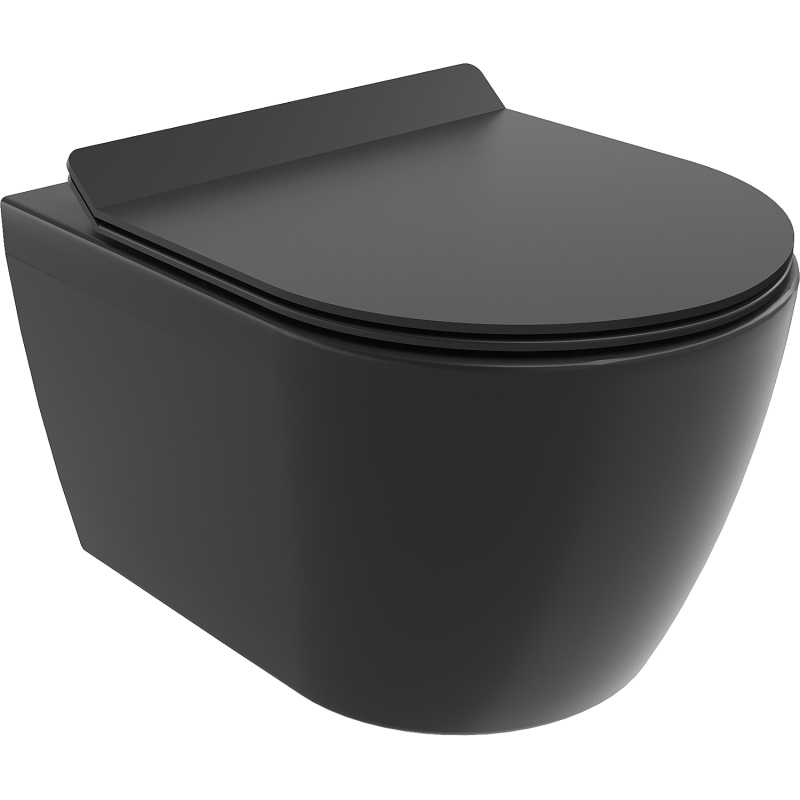 Mexen Carmen vas wc Rimless cu capac cu închidere lentă slim, duroplast, negru mat - 30880185