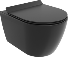 Mexen Carmen Rimless WC-csésze lecsapódásgátló slim duroplast ülőkével, fekete matt - 30880185