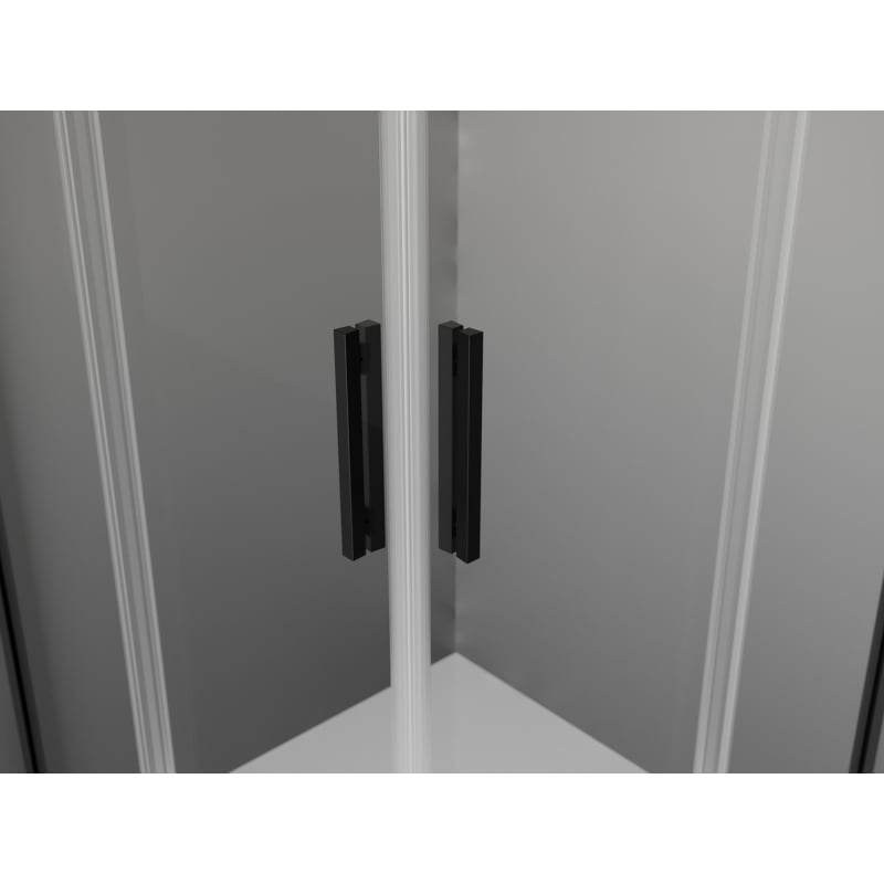 Mexen Exo cabină de duș pătrată culisantă 85 x 85 cm, transparentă, neagră - 8111-085-085-70-00