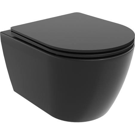 Mexen Carmen WC Rimless cu capac soft-close slim, duroplast, negru mat - 30881085