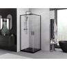 Mexen Exo-S Duo cabina de duș pătrată glisantă 95 x 95 cm, transparentă, neagră - 8111-095-095-70-00