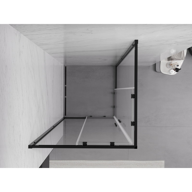 Mexen Exo-S Duo cabina de duș pătrată glisantă 95 x 95 cm, transparentă, neagră - 8111-095-095-70-00