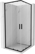 Mexen Exo-S Duo 95 x 95 cm-es négyzet alakú tolóajtós zuhanykabin, átlátszó, fekete - 8111-095-095-70-00