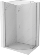 Mexen Exo-R cabina de duș pentagonală cu uși batante 100 x 80 cm, transparentă, crom - 812-100-080-01-00