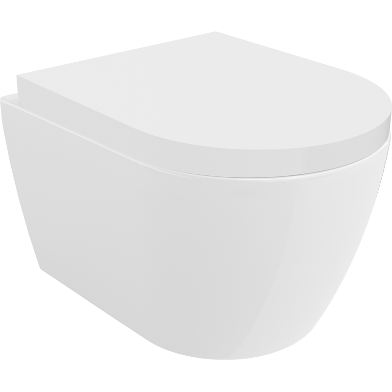 Mexen Carmen vas WC Rimless cu capac cu închidere lentă, duraplast, alb lucios - 30880200
