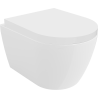 Mexen Carmen Rimless WC csésze lassan csukódó, kemény, duroplast, fényes fehér ülőkével - 30880200