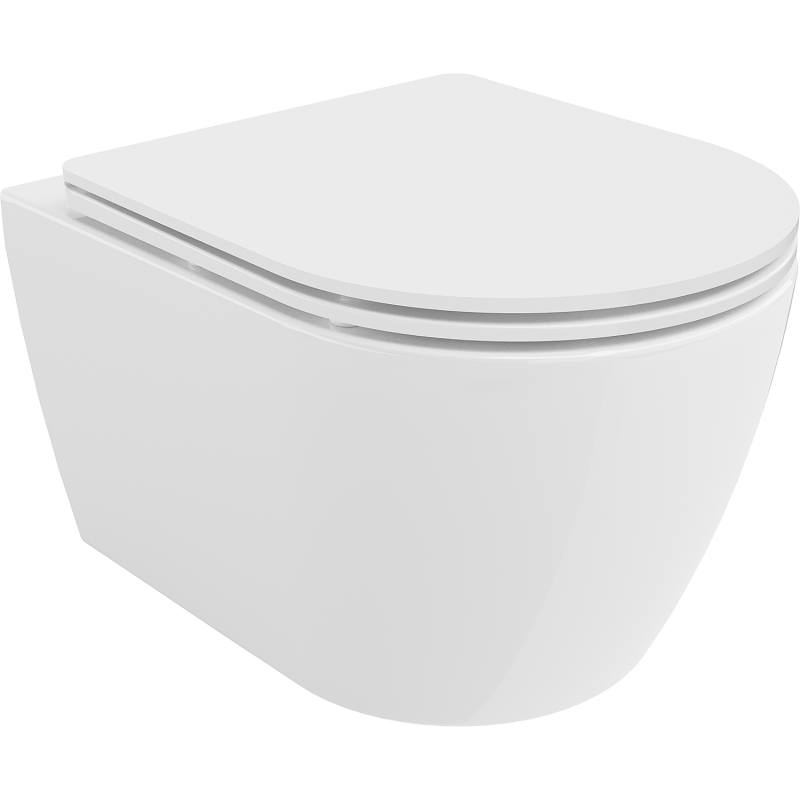 Mexen Carmen vas wc Rimless cu capac slim cu coborâre lentă, duroplast, alb lucios - 30880300