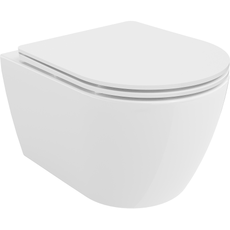 Mexen Carmen vas wc Rimless cu capac slim cu coborâre lentă, duroplast, alb lucios - 30880300