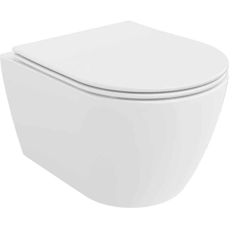 Mexen Carmen vas wc Rimless cu capac slim cu închidere lentă, duroplast, alb lucios - 30880400