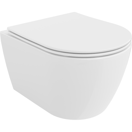 Mexen Carmen vas wc Rimless cu capac slim cu închidere lentă, duroplast, alb lucios - 30880400