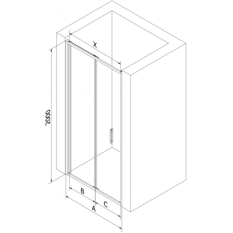 Mexen Exo uși de duș pliabile 110 cm, transparent, aurii - 816-110-000-50-00