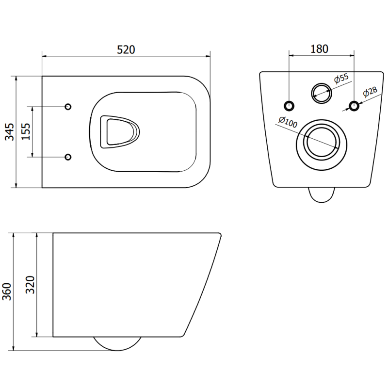 Mexen Cube Rimless WC csésze lassan záródó slim tetővel, duroplast, fényes fehér - 30924000