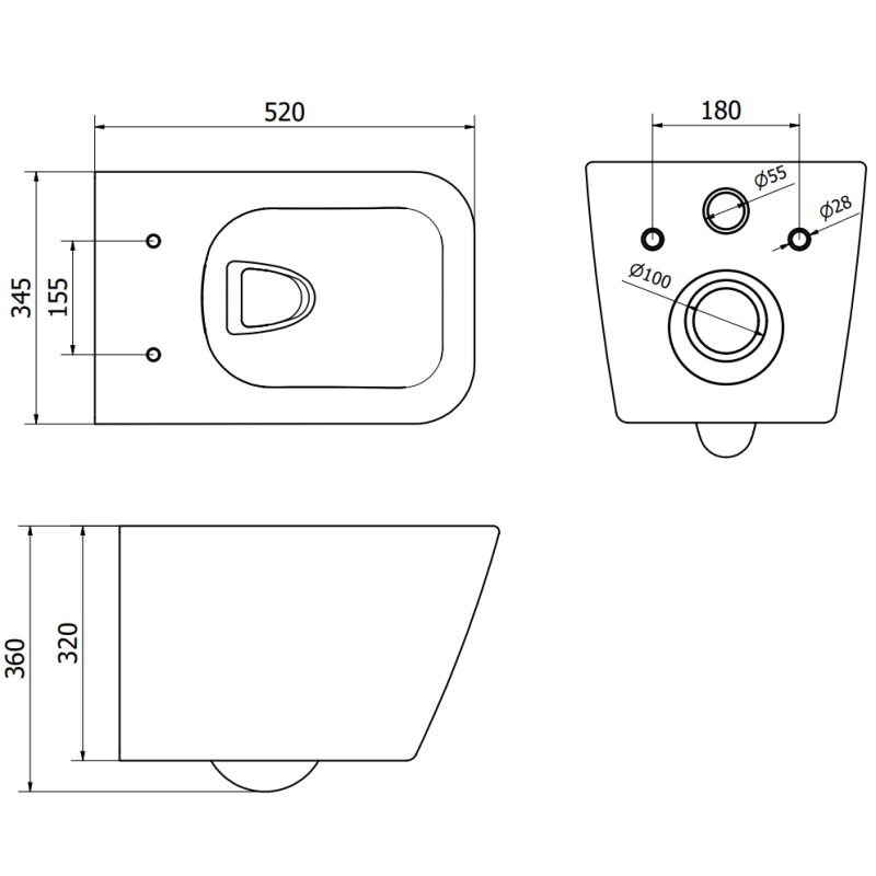 Mexen Cube vas wc fără ramă cu capac de închidere lentă slim, duroplast, alb lucios - 30924000