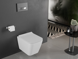 Mexen Cube fali WC Rimless lassan csukódó, slim duroplast, fényes fehér - 30924000