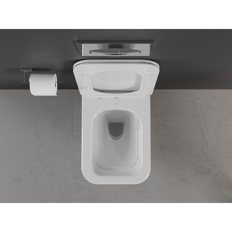 Mexen Cube vas de toaletă Rimless cu capac cu închidere lentă slim, duroplast, alb lucios - 30924000