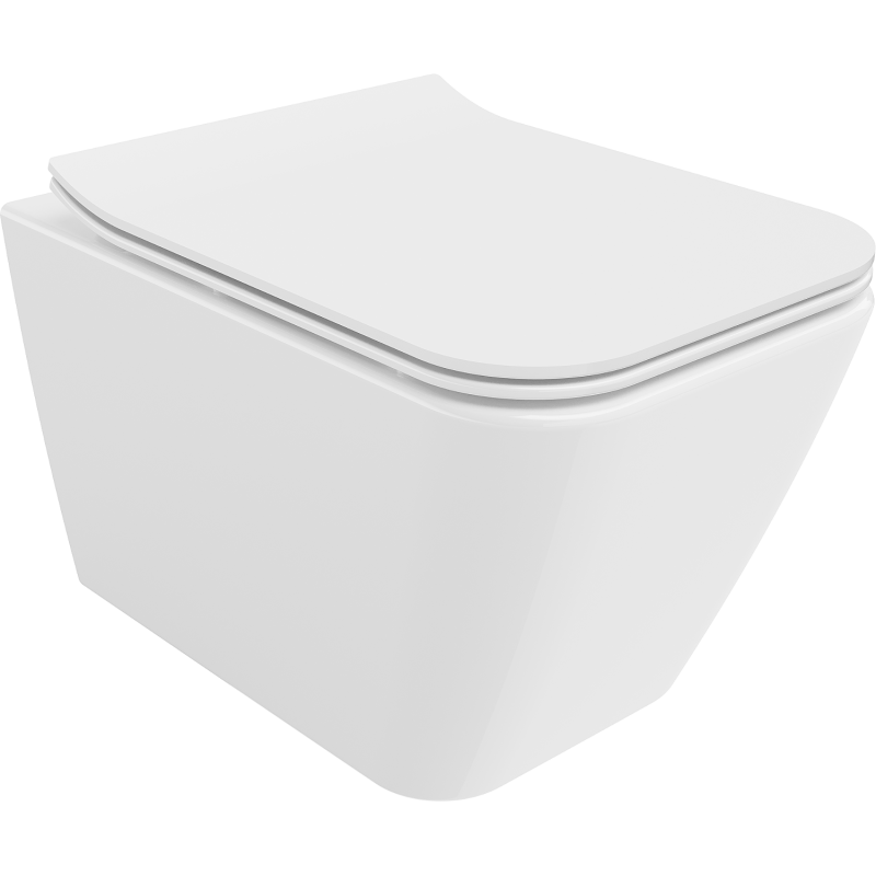 Mexen Cube vas de toaletă Rimless cu capac cu închidere lentă slim, duroplast, alb lucios - 30924000