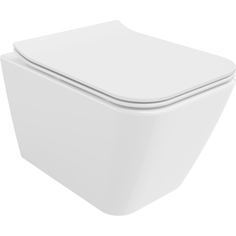 Mexen Cube vas wc fără ramă cu capac de închidere lentă slim, duroplast, alb lucios - 30924000