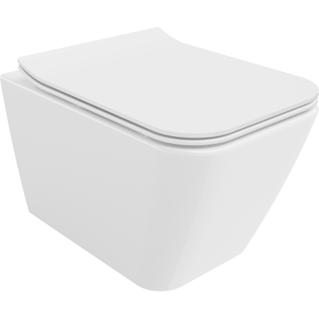 Mexen Cube vas de toaletă Rimless cu capac cu închidere lentă slim, duroplast, alb lucios - 30924000