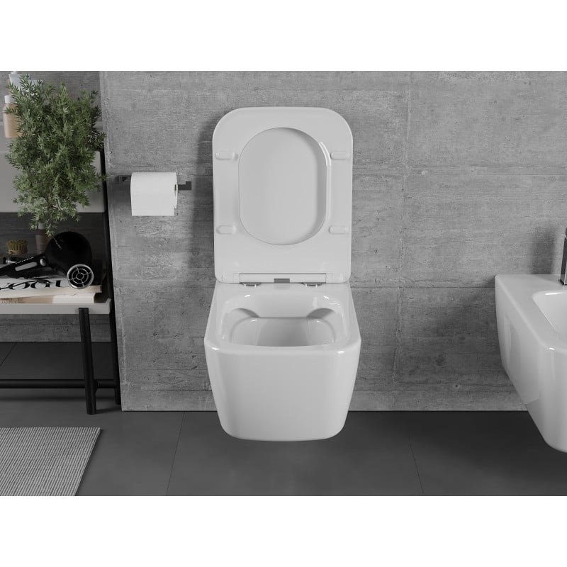 Mexen Margo vas WC fără margine, cu capac slim cu închidere lentă, duroplast, alb lucios - 30420900