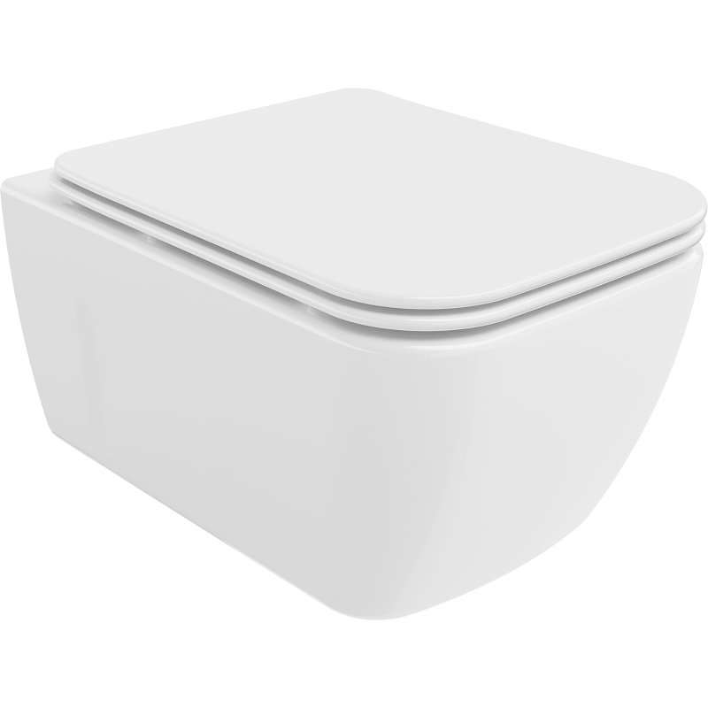 Mexen Margo Rimless WC-csésze lassan záródó, vékony duroplaszt ülőkével, fényes fehér - 30420900