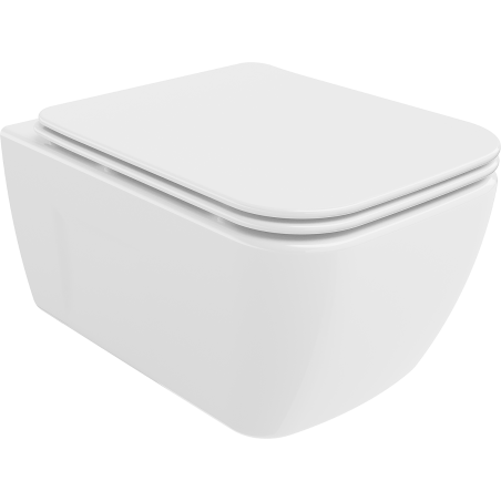 Mexen Margo Rimless WC csésze lassan záródó, slim duroplast ülőkével, fehér fényes - 30420900