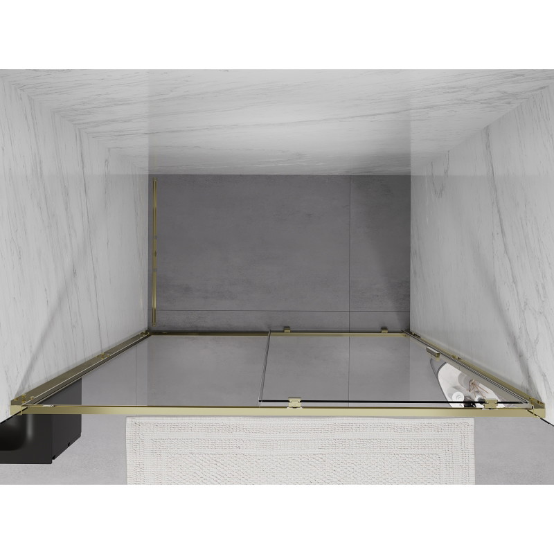 Mexen Exo-S uși de duș glisante 180 cm, transparente, aurii - 8151-180-000-50-00