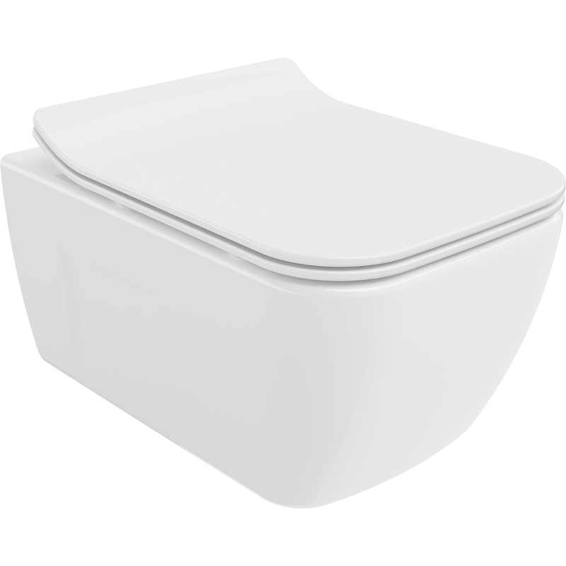 Mexen Margo vas WC Rimless cu capac slim cu închidere lentă, duroplast, alb lucios - 30420800