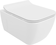 Mexen Margo Rimless WC csésze lassan záródó Slim duroplast üléssel, fehér fényes - 30420800
