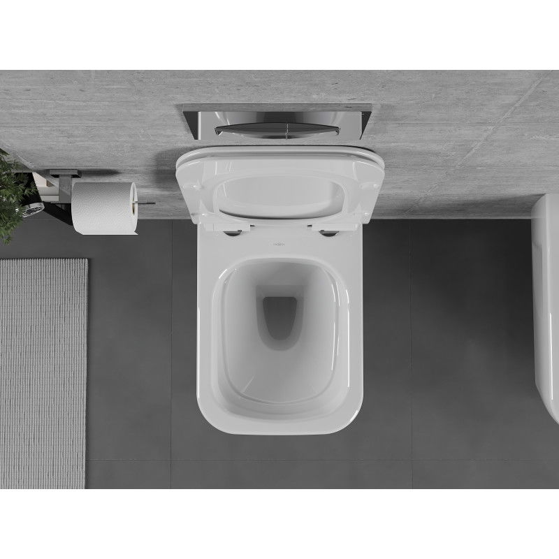 Mexen Margo Rimless WC csésze lassan záródó Slim duroplast üléssel, fehér fényes - 30420800