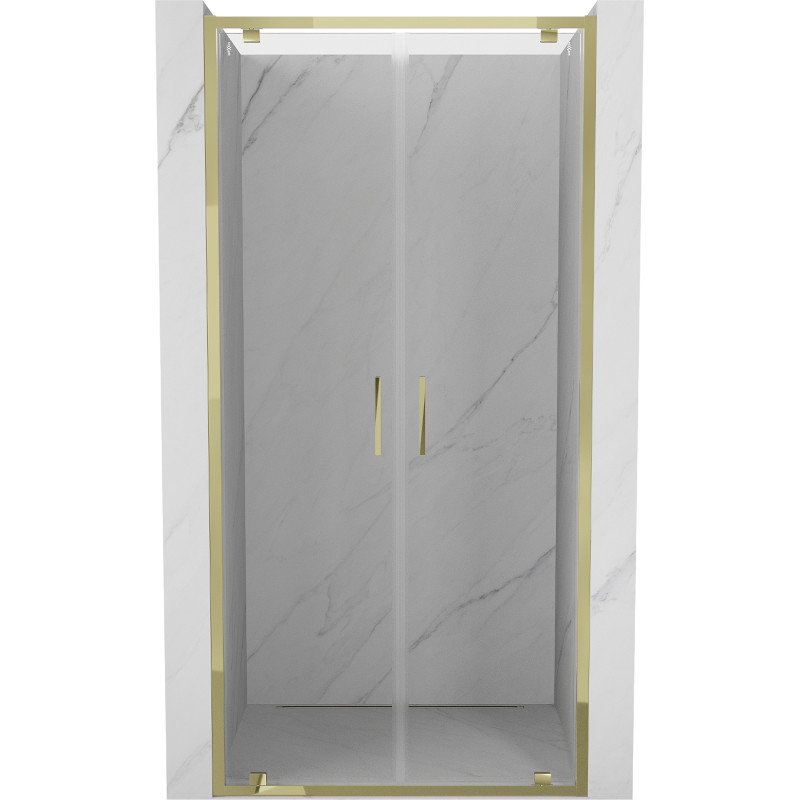 Mexen Exo-BR Duo uși de duș duble batante 120 cm, transparente, aurii - 8182-120-000-50-00