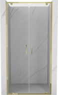 Mexen Exo-BR Duo uși de duș duble batante 120 cm, transparente, aurii - 8182-120-000-50-00