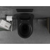 Mexen Lena vas de toaletă WC Rimless cu capac cu cădere lentă slim, duroplast, negru mat/model cu carouri aurii - 30224079