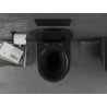 Mexen Lena vas wc Rimless cu capac cu închidere lentă slim, duroplast, negru mat/pattern auriu tip grilă - 30224079