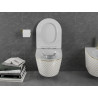 Mexen Lena toaletă WC fără margini cu capac slim cu închidere lentă, duroplast, albă/auriu model grilă - 30224009