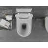 Mexen Lena Rimless WC csésze lassan záródó slim duroplaszt üléssel, fehér/arany rácsos minta - 30224009