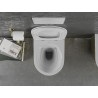 Mexen Lena Rimless WC csésze lassan záródó slim duroplast üléssel, fehér/arany pikkely minta - 30224008