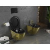 Mexen Lena Rimless WC csésze karcsú, lassan záródó duroplast üléssel, fekete matt/arany pikkely mintával - 30224078