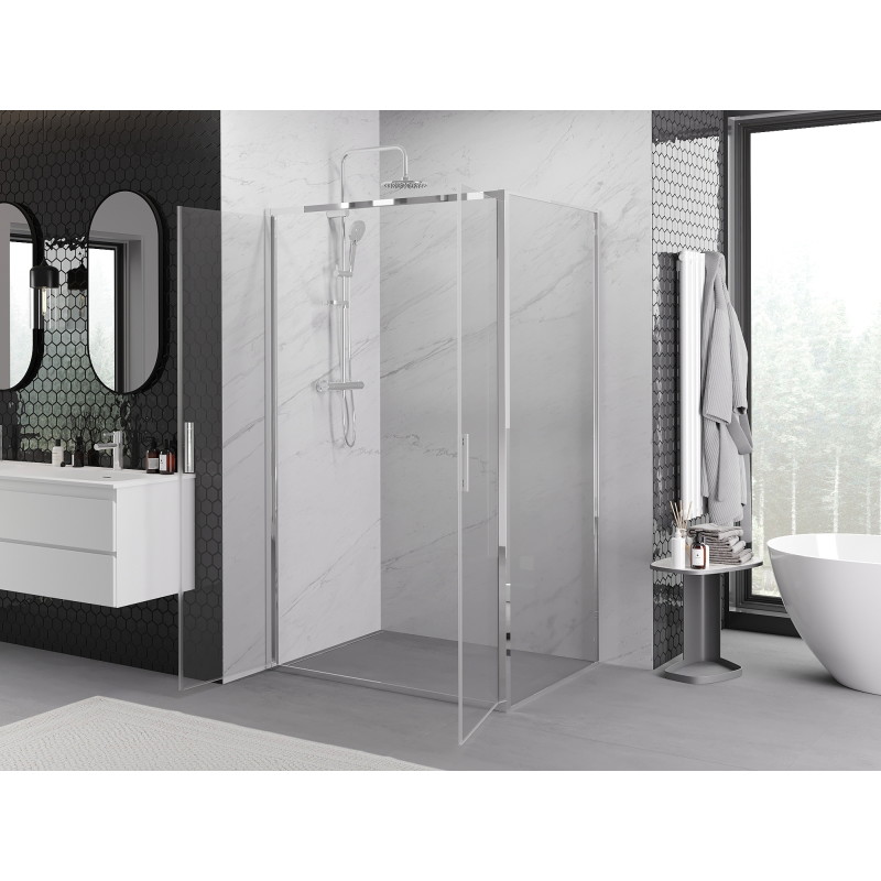 Mexen Exo-B Duo cabina de duș cu uși batante 110 x 70 cm, transparentă, crom - 814-110-070-01-00