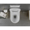 Mexen Lena Rimless WC csésze lassú záródású slim duroplast ülőkével, fehér/arany - 30224006